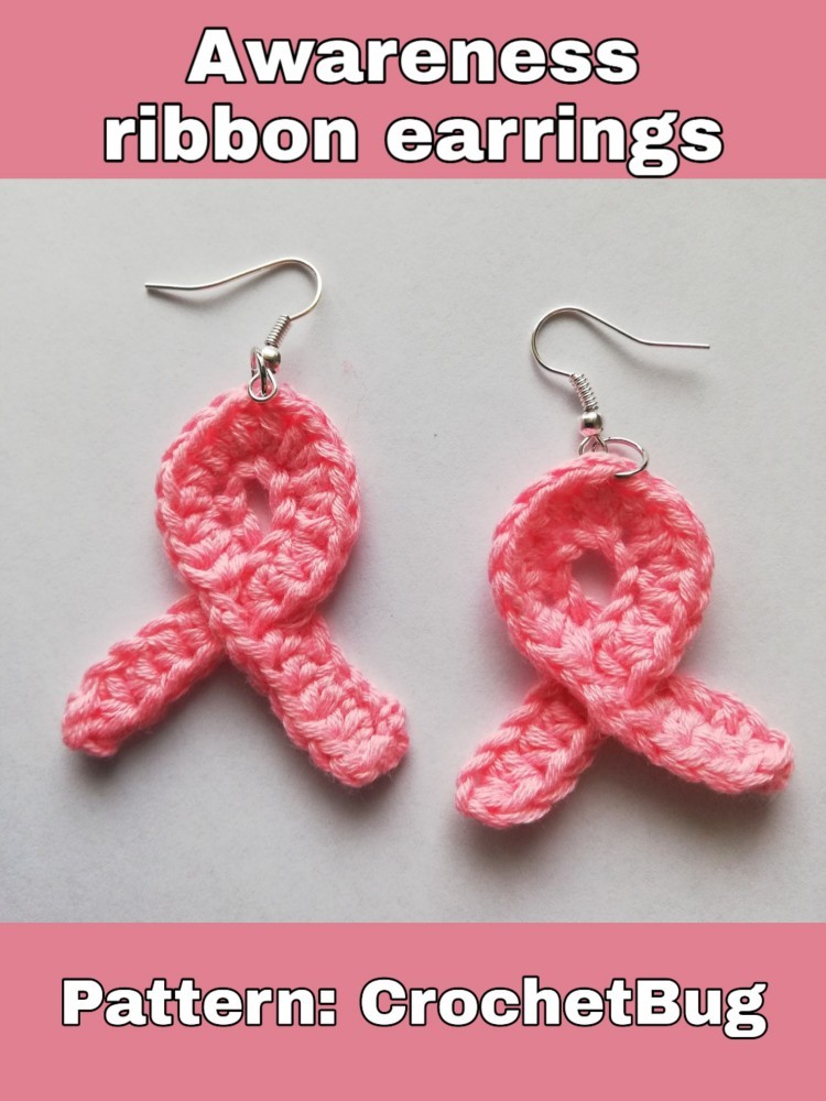 cancer awareness ribbon earrings