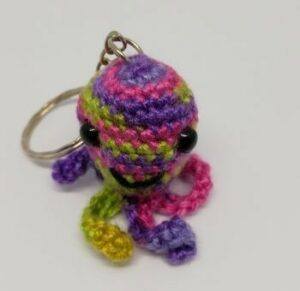 mini flip octopus keychain