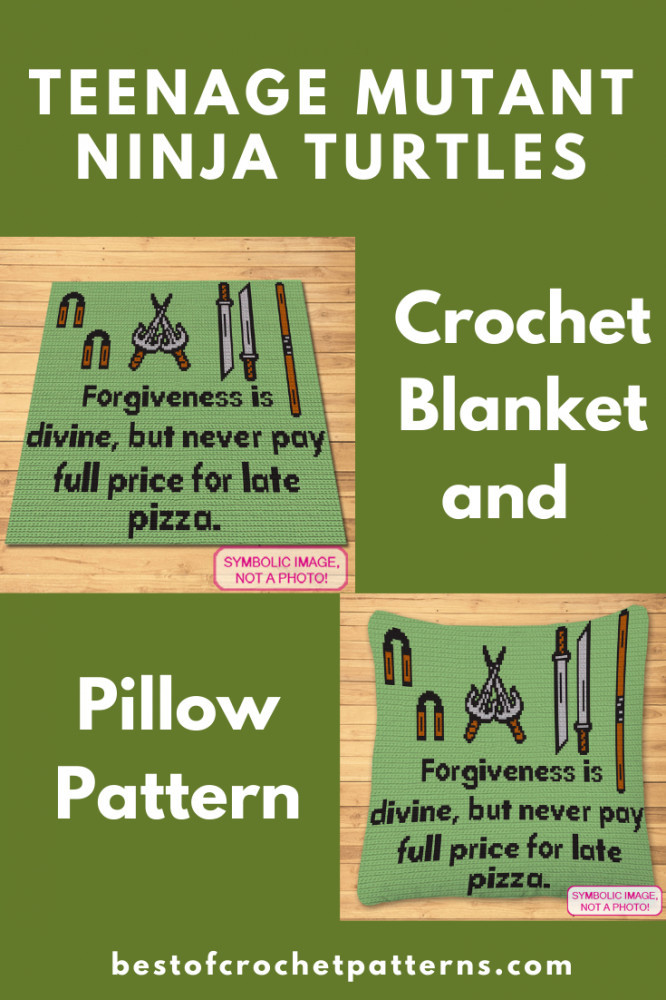 Ninja Turtle Leonardo Quote Blanket and Pillow Pattern