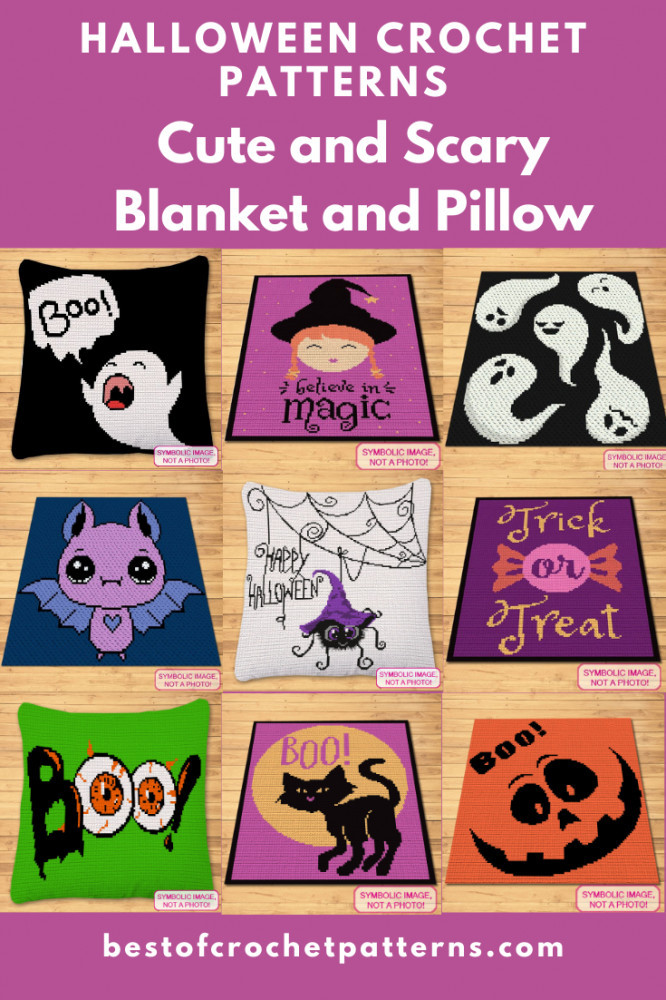 Halloween Crochet PAtterns - Cute and Scary Blanket and Pillow Patterns