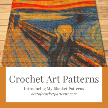 Craft stunning pieces with our crochet patterns based on famous artworks, including The Scream by Edvard Munch. Check out our blog for all the details and links to each pattern.