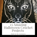 See 13 amazing Halloween crochet projects made by real crocheters, including skull blankets, witch graphghans, gothic cats, tarot crochet and C2C designs.
